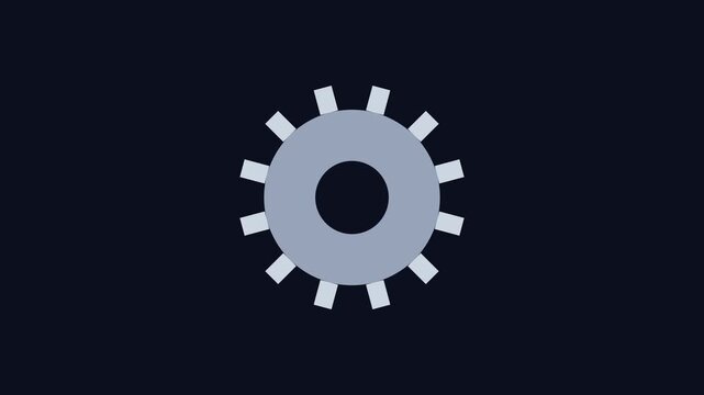 Minimalist rotating gear animation on dark 4k background, for technology and, engineering interface wheel