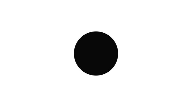 A single black circle centered on a pure white background representing a simple geometric shape and abstract concept