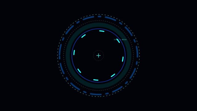 Futuristic Sci-Fi HUD Circular Target Interface Seamless Loop Overlay