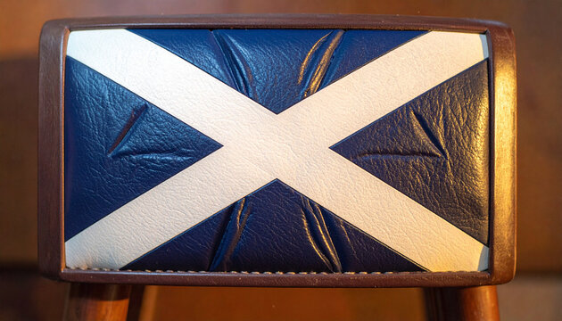 Scottish flag on a stool