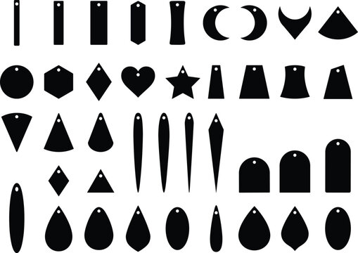 Blank Earring and Pendant Clipart Bundle Jewelry Template Set