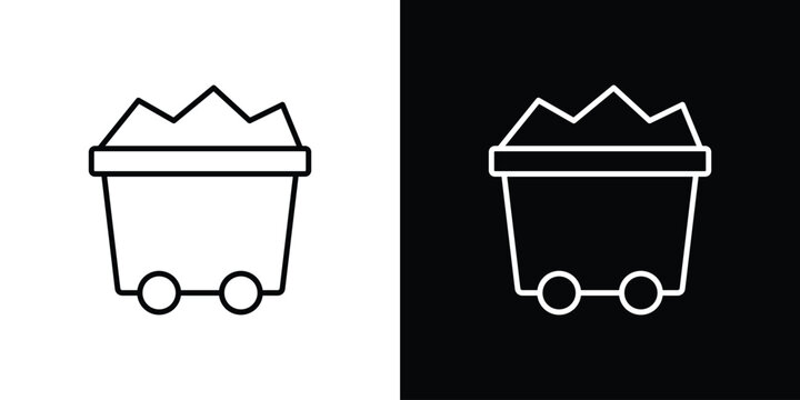 Trolley with coal icon simple elements series