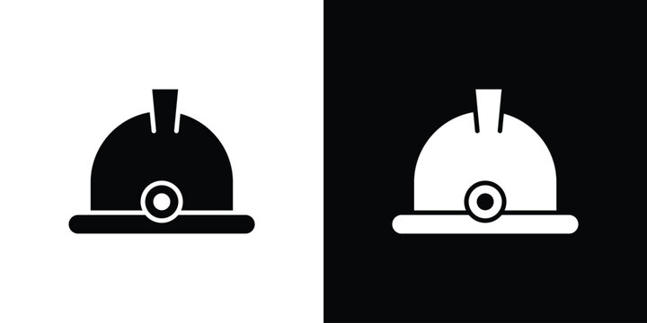 Miner helmet icon flat symbols pack