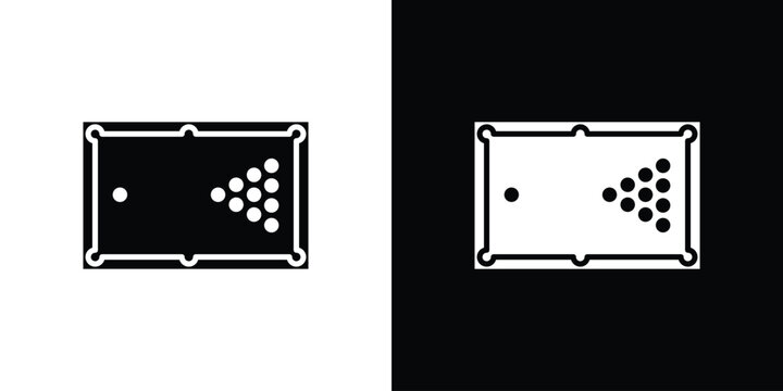 Pool table icon flat symbols pack