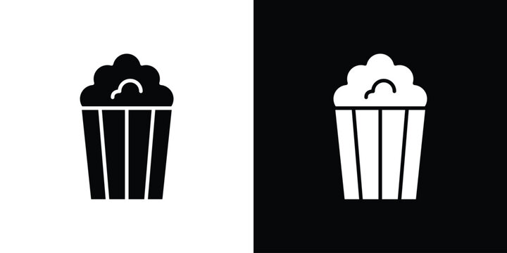 Popcorn icon flat symbols pack