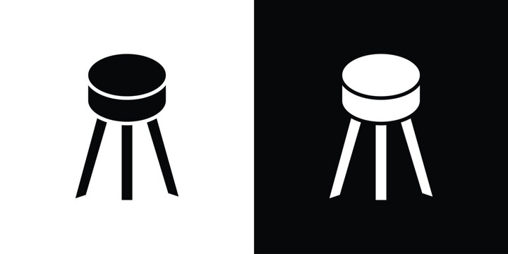 Three legged stool icon flat symbols pack