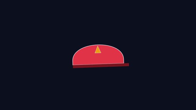 Minimalist red baseball cap animation on dark 4k background, for sports and, fashion branding flat sports