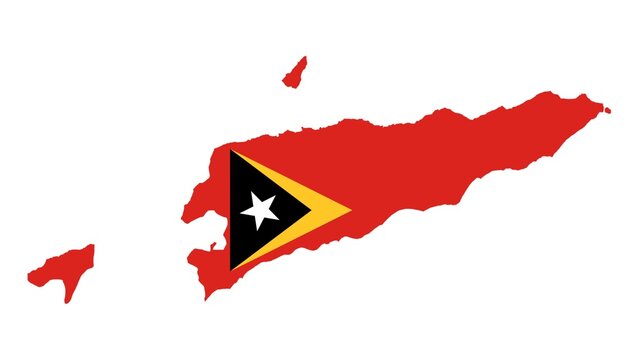 Democratic Republic of Timor-Leste national flag isolated on white background.