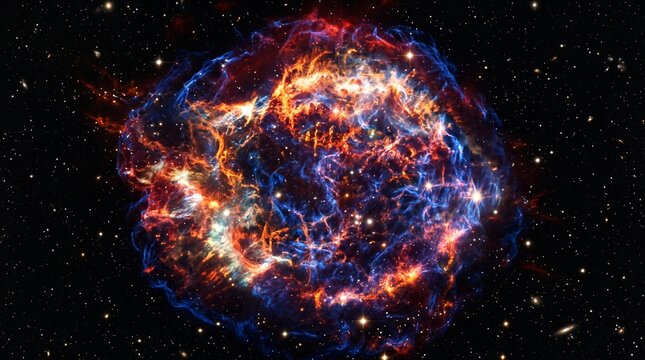 Supernova Remnant Cassiopeia A Exploding Star Nebula in Deep Space