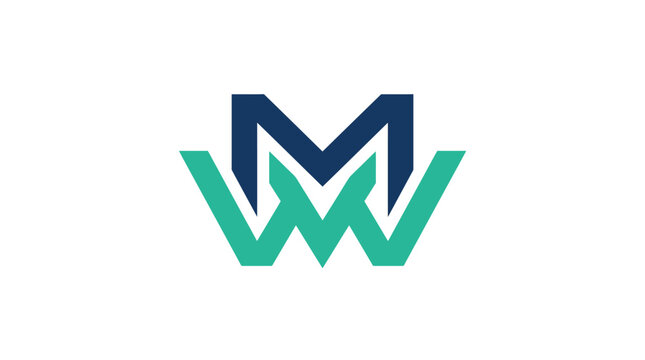 Letter M W logo symbol.