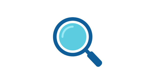 Magnifying glass with blue handle.