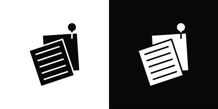 Sticky notes icon lineart symbols pack. EPS10
