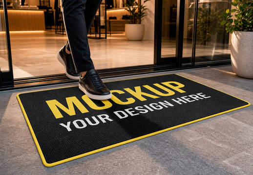 Doormat Store Entrance Mockup
