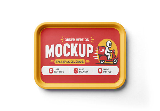 Fast Food Restaurant Serving Tray Mockup