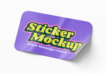 Rounded Sticker Studio Mockup