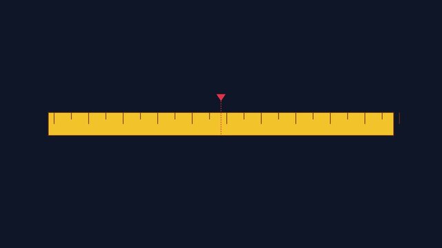 Animated ruler measuring progress with moving indicator for data visualization and infographics animation 4k
