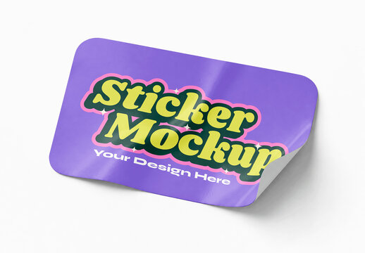 Rounded Sticker Studio Mockup