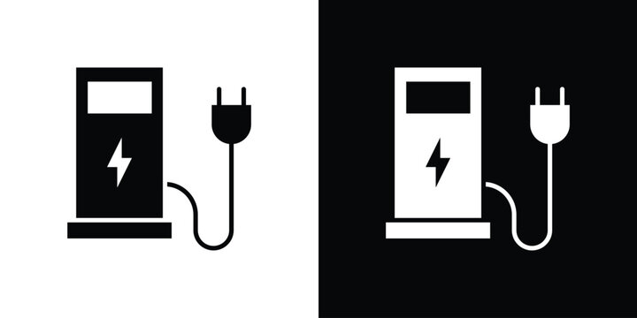 Charging station icon editable design collection. EPS10