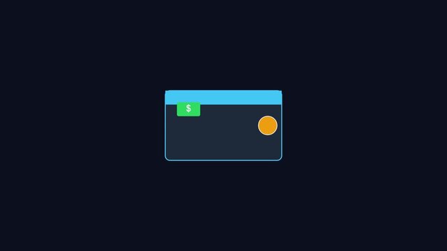 Minimalist credit card payment animation with floating dollar for financial technology and digital banking concepts 4k