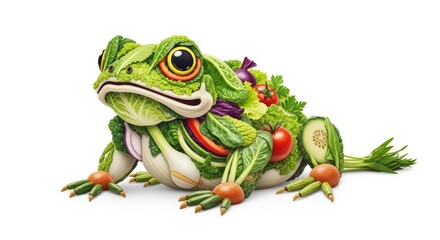Obraz premium Vegetable frog art: Creative food sculpture