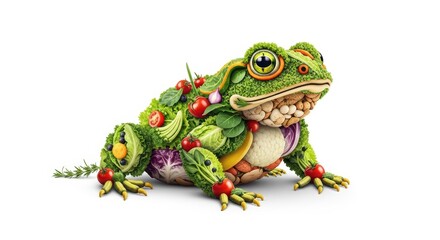 Obraz premium Vegetable frog art, healthy food concept