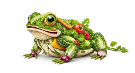 Obraz premium Vegetable Frog: Creative Food Art, Healthy Eating Concept