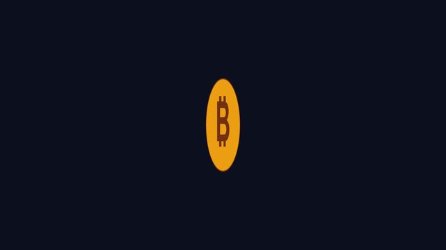 Rotating bitcoin coin animation: cryptocurrency digital currency symbol for financial tech and blockchain investment concepts 4k