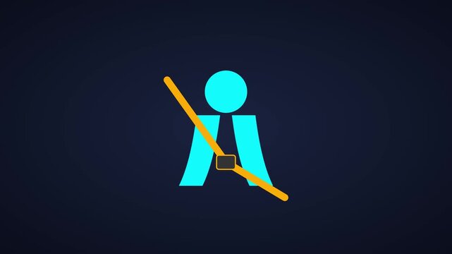 Seat belt fastening animation: safety concept for automotive and travel 4k buckle
