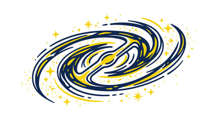Swirling Galaxy Illustration with Stars © budi