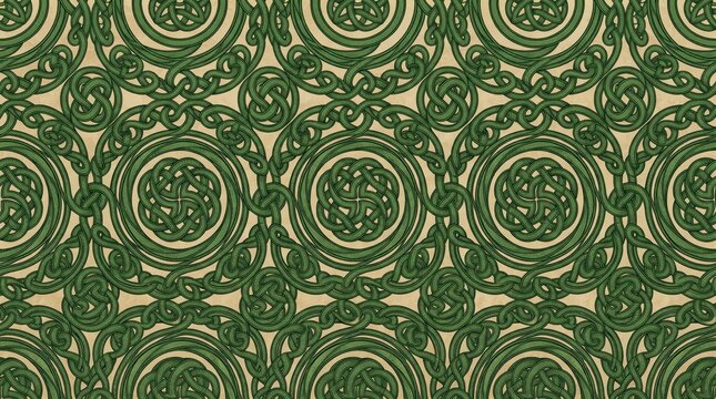 Scotland pattern of ornate circular celtic knots and intricate foliage motifs with scotland scottish ornament interlace