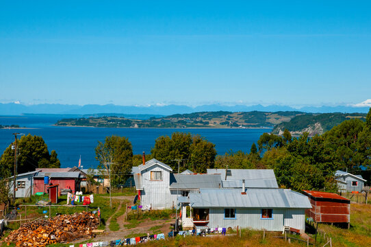 Houses on Lemuy Island - Chiloe - Chile