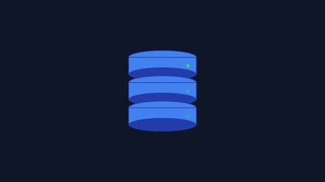 Database server animation for cloud computing and data storage concepts 4k