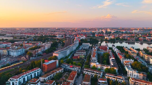 Berlin City River Golden Hour