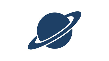 Fototapeta premium Blue Planet with Ring Icon