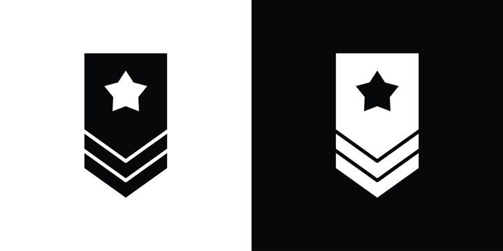 Military rank badge icon minimal artwork collection