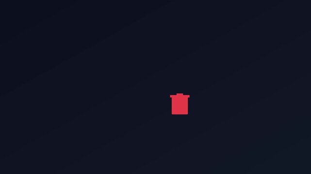 Minimalist delete animation with trash can symbol for user interface and digital cleanup concepts 4k