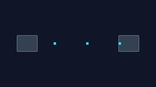 Minimalist digital connection interface with moving nodes and data blocks for tech infographics and ui animation 4k
