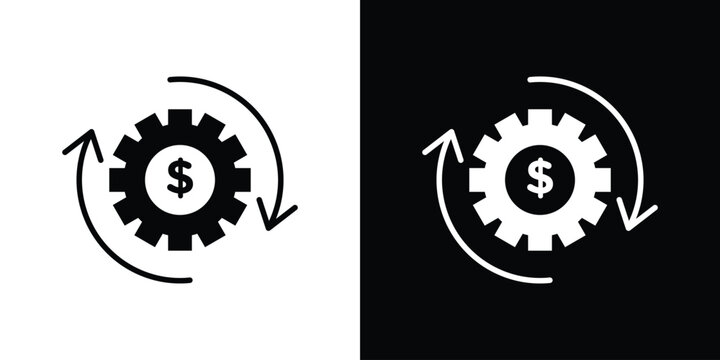 Costs optimization icon lineart symbols pack. EPS10