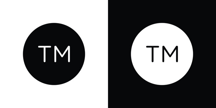 TM trademark icon lineart symbols pack. EPS10