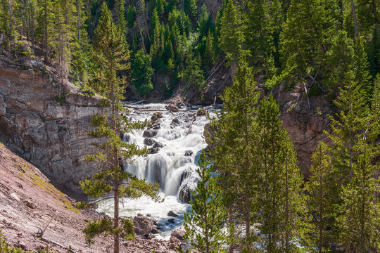 Firehole Falls is a waterfall on the Firehole River in southwestern Yellowstone National Park. Wyoming