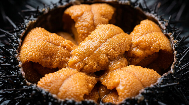 Fresh Sea Urchin Uni Sashimi Japanese Delicacy Raw Seafood