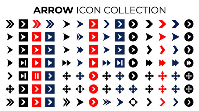 Arrow Icon Collection - Various Directions and Shapes