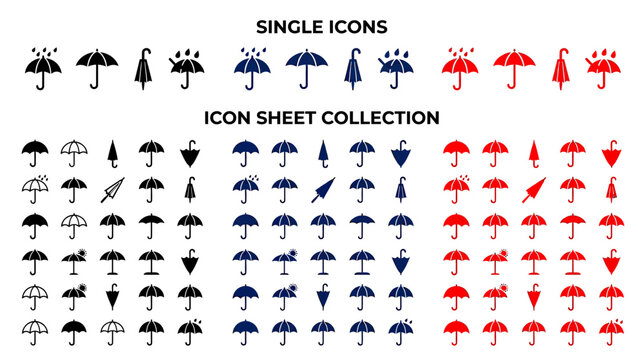 Collection of Umbrella Icons and Symbols
