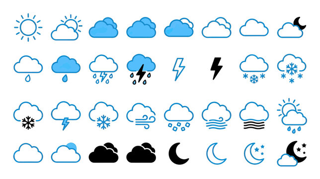 Collection of Weather Icons and Symbols