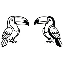 Fototapeta premium Symmetrical Toucan Birds Graphic Design Tropical Wildlife Vector Artwork
