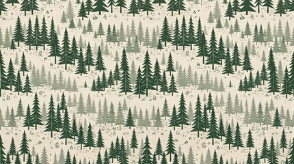 Fototapeta premium Norway pattern featuring fairisle style pine forest landscape fairisle scandinavian landscape traditional heritage