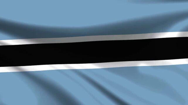 Botswana national flag waving in wind, patriotic motion background footage in 4K
