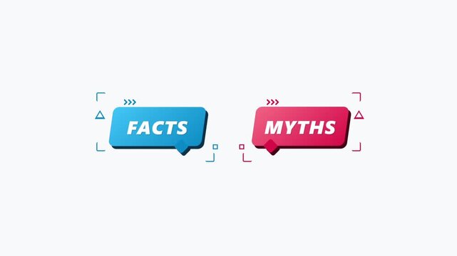 3D facts and myths speech bubbles animation