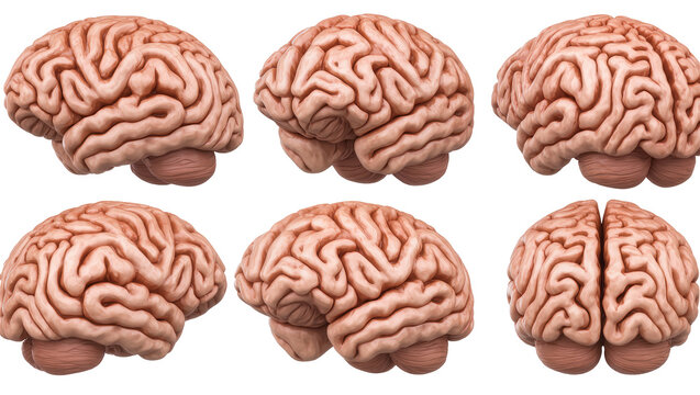 Isolated collection of human brain anatomical views for medical and scientific study