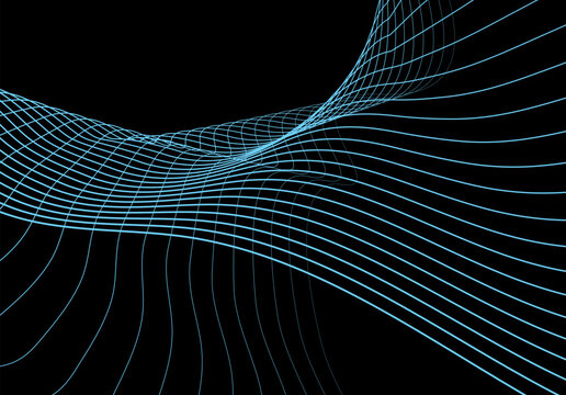 Abstract flowing lines graphic composition with monochrome moire pattern effect abstract geometric.wave, light, lines, wallpaper, fractal, line, design, illustration, technology, motion, backdrop.